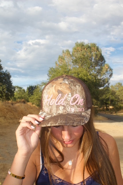 Hold On In Pink Hat
